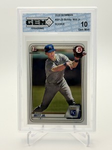 2020 Bowman Bobby Witt Jr. 1st Bowman Rookie Card Gem Graded Perfect 10 Gem Mint