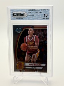 2024-25 Bowman Chrome-U Juju Watkins Rookie Card Gem Graded Perfect 10 Gem Mint Condition