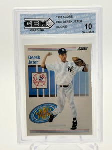 1993 Score Derek Jeter Rookie Card Gem Graded Perfect 10 Gem Mint Condition, New York Yankees Legend