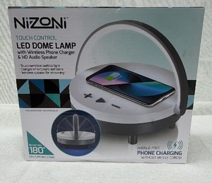 Brand New  Nizoni Touch control, LED dome lamp with wireless phone charger and HD audio speaker