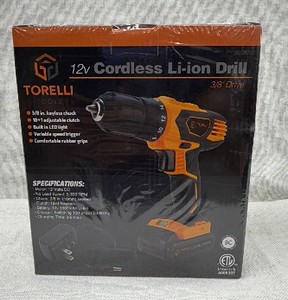 Brand New Torelli 12 V cordless lithium ion drill 38 inch drive