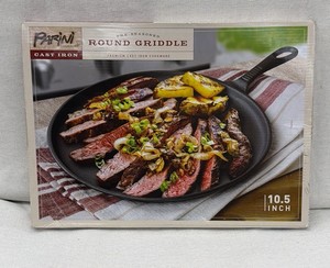 Brand New Parini Preseasoned round griddle premium cast-iron cookware 10 12 inch