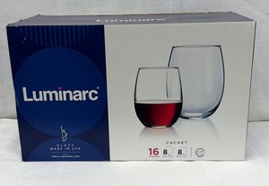 Brand New  Luminarc 16 piece glassware set - Missing 1 glass