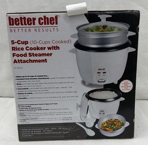 Brand New better chef 5 cup rice cooker with food steamer attachment