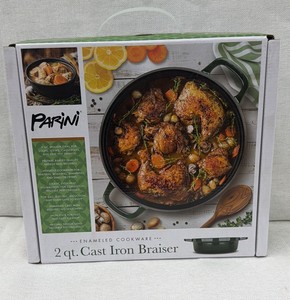 Brand New Parini 2 quart cast-iron brazier enamel cookware