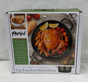 Brand New Parini enamel cookware 3 quart cast-iron Dutch oven
