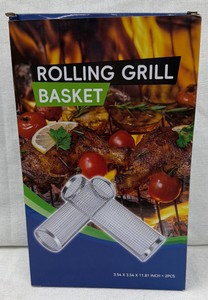 Brand new rolling grill basket set