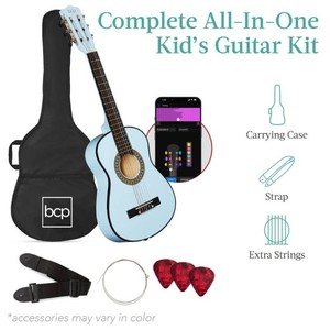 Brand New Kids Acoustic Guitar Beginner Starter Kit w Carrying Case - 30in - Light Blue