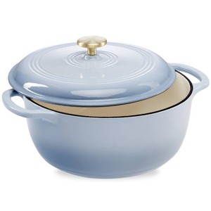 Brand New Cast-Iron Dutch Oven Kitchen Cookware w Enamel, Handles - 7.5qt - Blue