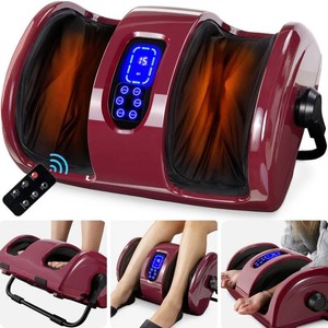 Brand New Reflexology Shiatsu Foot Massager w High-Intensity Rollers, Remote Control- Burgundy
