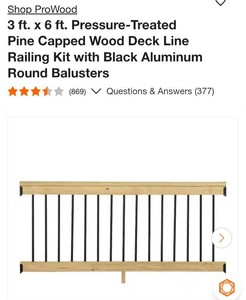 4 sets 6ft deck railing kits