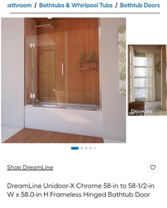 58 glass shower door