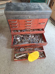 Tool box of old tools