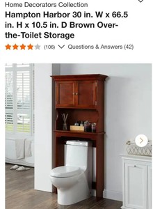 Hampton Harbor 30 over toilet cabinet