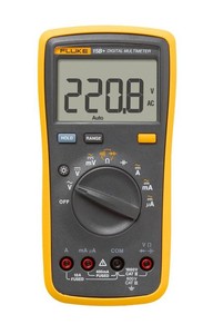 Fluke 15B Digital Multimeter, for Electrical Applications, Measures ACDC Voltage and Current Measurements up to 1000V and 10A, Along with Resistance, Continuity, Diode, and Capacitance Capabilities