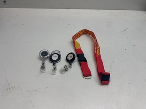 Assorted Retractable Badge Reels & Lanyard   ID Card Holders   4 Piece Lot