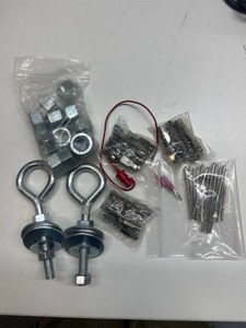 Miscellaneous Hardware & Fasteners Lot   Eye Bolts, Rivets, Coupling Nuts, Electrical Test Leads & More
