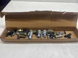 Large Lot of Pneumatic Air Line Fittings, Quick Connect Couplers, Adapters & Valves
