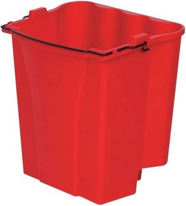 2 pack Rubbermaid 18 qt Red Plastic Dirty Water Bucket for 35 qt WaveBrake Mop Bucket