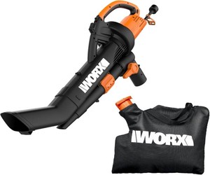WORX Trivac 3-in-1 Electric Leaf BlowerLeaf VacuumLeaf Mulcher, WG509  350CFM & 210MPH Airflow, 181 Mulch Ratio for Efficient Leaf Removal, Corded