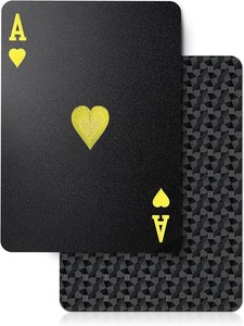 ACELION Waterproof Playing Cards, Plastic Playing Cards, Deck of Cards, Gift Poker (Black Diamond Cards)