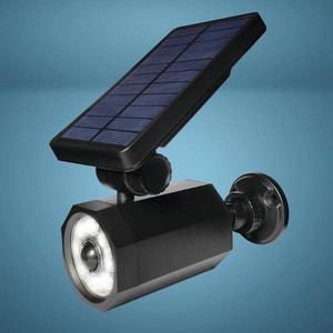 Patriot Lighting  Black LED Solar Powered Motion Sensor Outdoor Security Spot Light with Remote