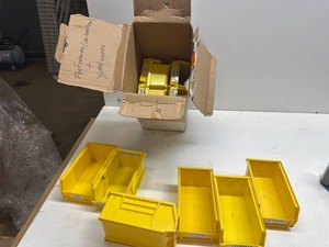 12 ULINE S-12416Y Yellow Stackable Storage Bins   11 x 8 x 7