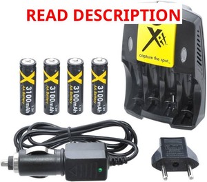 4AA Ultra Battery & ACDC Dual Charger for Canon Powershot A1300 A810 S5 SX150 is