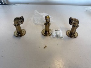3-Piece BrassGold Curtain Rod Hardware Set   French Return Style