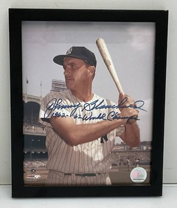 Framed 8 x 10  Official Autographed Photo Johnny Blanchard 1962 World Champs