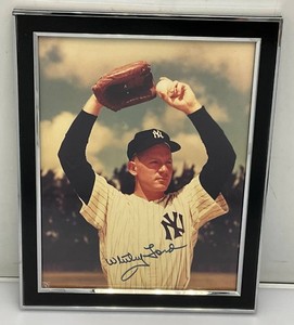 New York Yankees Whitey Ford Autographed Photo Framed Behind Glass 9 x 11