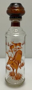1968 Collectible Cabin Still Sportsman Collection Whitetail Deer Decanter With Amber Glass Cork Stopper