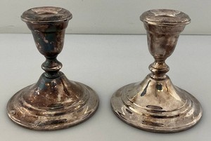 Vintage Pair Of Gorham EP Silver Plate YC9000 Weighted CandleSticks Candle Holders