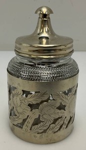 Vintage Alpaca Sterling Silver   Over Glass Creamer Signed Hecho En Mexico Alpaca On Bottom 170.91 Grams Overall
