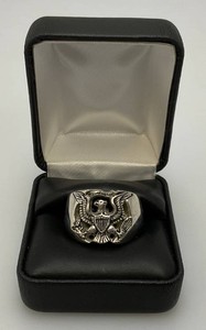 David Carol Collection Solid Sterling Silver Eagle Ring In Original Box 26.93 Grams size 10