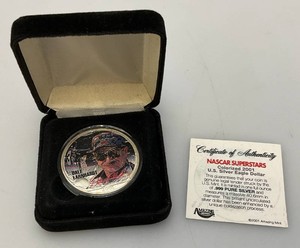 2001 Walking Liberty 1 Oz fine Silver Dale Earnhardt Coin In Holder