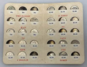 Misc. Silver Dimes In Jamestown National Bank Holder82.64 Grams Overall