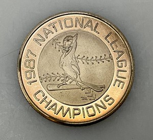 1987 National League Champions St. Louis Cardinals 1 Troy Ounce .999 Fine Silver Coin