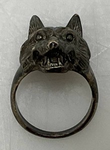 Vintage Sterling Marked Wolf Head Ring Size 8.5 11.16 Grams