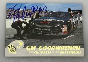 Dale Earnhardts Crew Chief Larry Mcreynolds Autographed NASCAR Trading Card