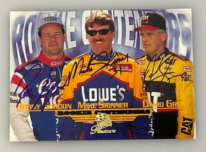 Bobby Gordon, Mike Skinner And David Green Autographed NASCAR Trading Card