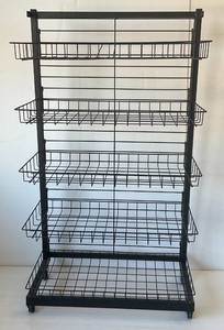 15 x 29.5 x 53 Metal Rolling Merchandise Rack