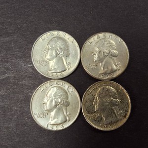 Assorted 90% Constitutional Silver Quarters (4) total