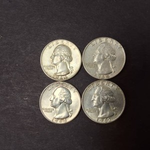 Lot of (4) total Assorted 90% Constitutional Silver Quarters
