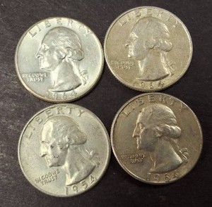Lot of Assorted 90% Constitutional Silver Quarters (4) total