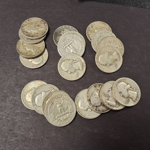 Lot of (20) Pre-1965 Washington Quarters - 90% silver