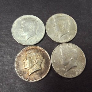 Lot of (4) 1964 90% Silver Kennedy Half Dollars