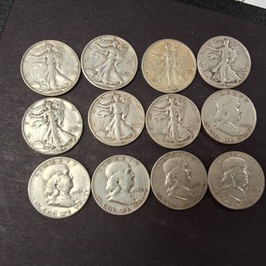 Nice 12 Coin date Series 90% Silver Half Dollars (1940-54)