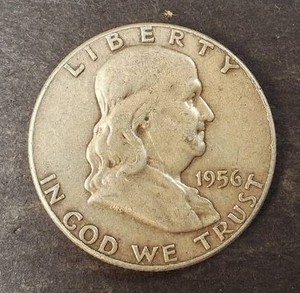 Single (great detail) Franklin Half Dollar 1956