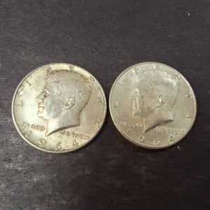 Lot of (2) Kennedy 90% Half Dollars (1964)